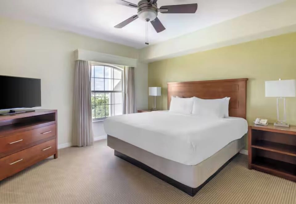 Sink into a serene king bed for deep sleep.