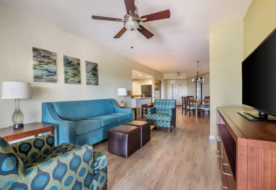 Connect over meals in the airy living-dining space.
