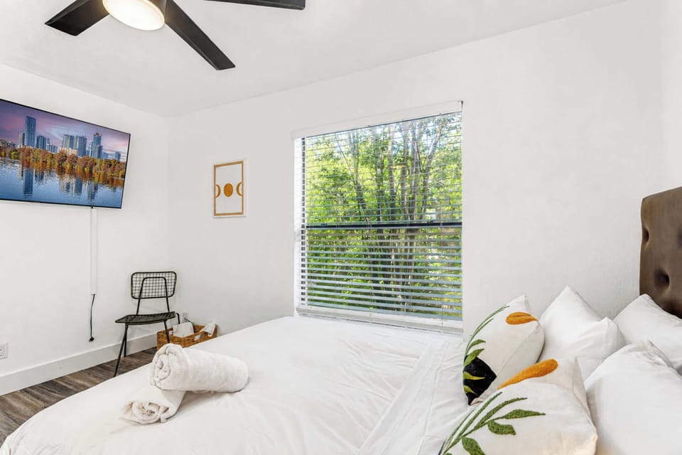 Bedroom 1 w/ queen bed & smart TV