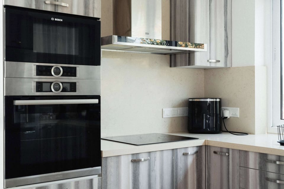A fully equipped kitchen with everything you need to cook and entertain during your stay.