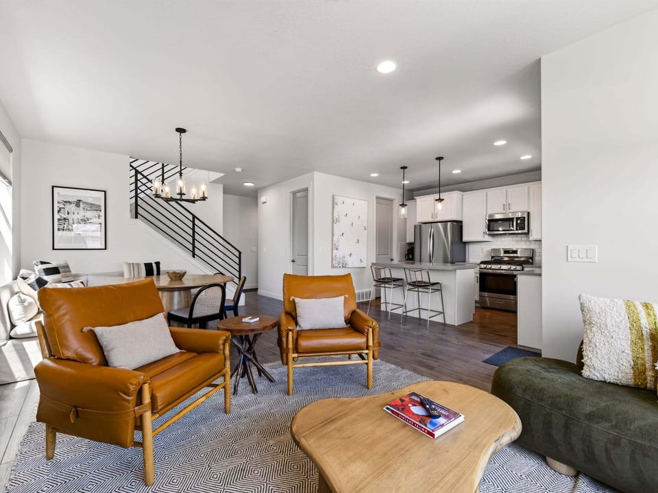 Well appointed and plush with plenty of seating and a 65" Smart TV