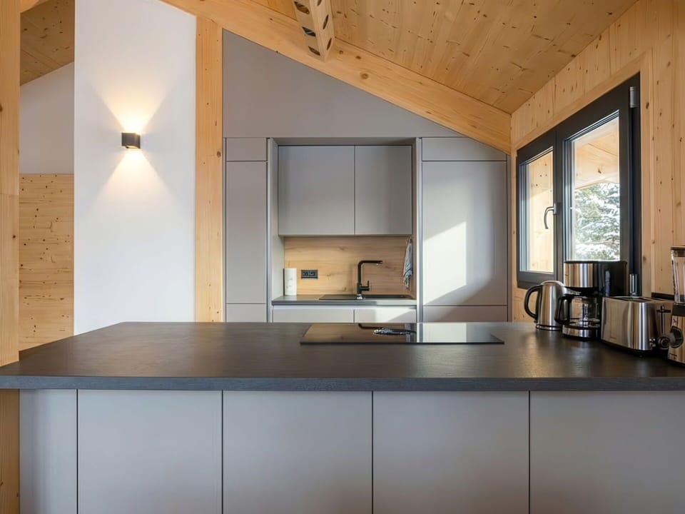 Kitchen, Ceiling, Countertop, Interior Design, Cabinetry, Kitchen Sink, Light Fixture, Kitchen Appliance, Plumbing Fixture, Home Appliance