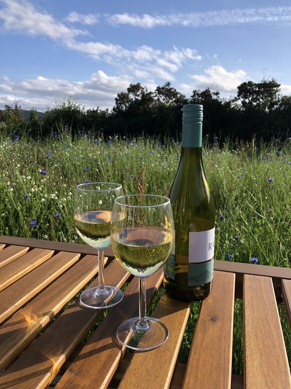 Enjoy your meal in the outdoor dining area on your own private decking surrounded by wildflowers.