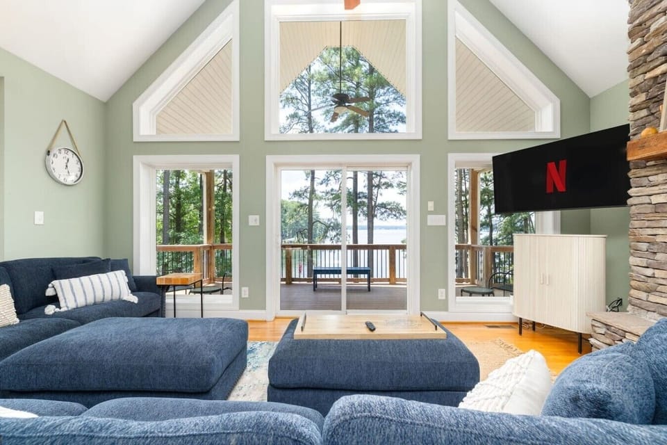 Living Room w/ views of Lake Gaston