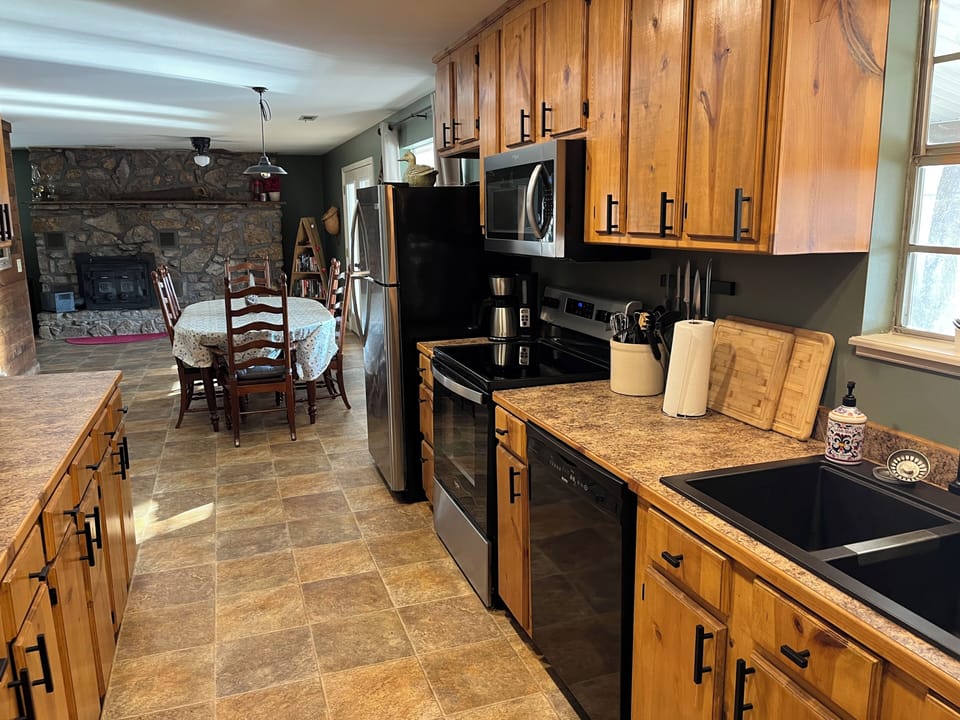 Primary kitchen with dining area view