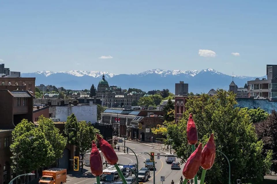 Take in the breathtaking panoramic views of the city skyline and distant snow-capped mountains from the rooftop.
