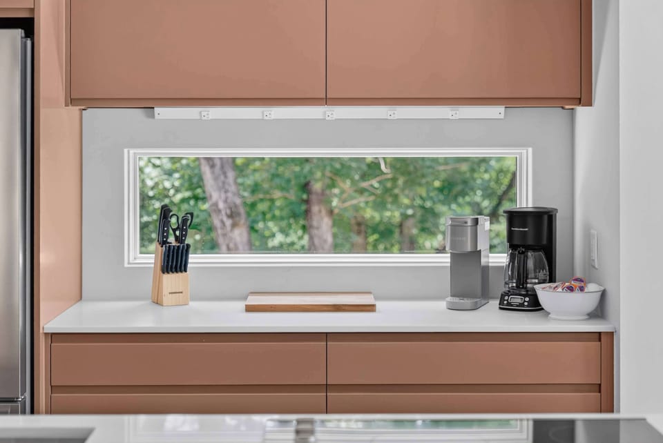Fully equipped for cooking in, with a coffee bar and everything you need on hand.