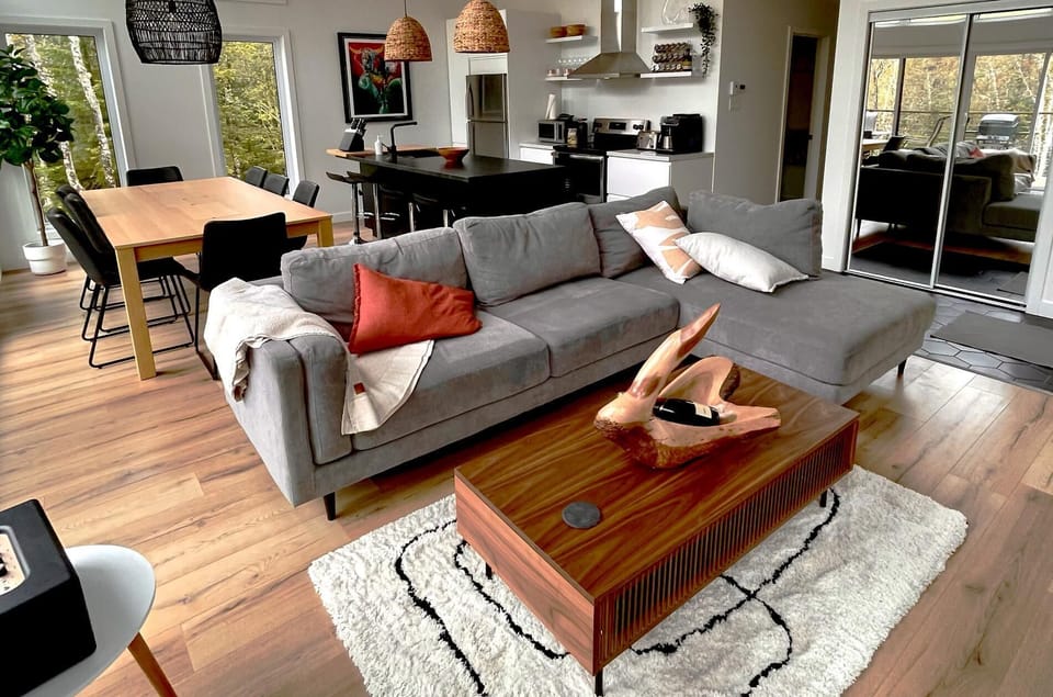 A spacious lounge made for laughter, games, and movie nights