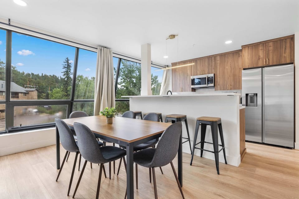 The property offers an open kitchen with a dining room and living room combo.