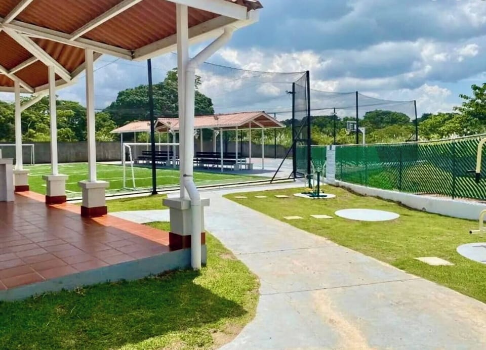 Basketball Court, Soccer Field, Volleyball Court, Park, and Playground available for guest use.