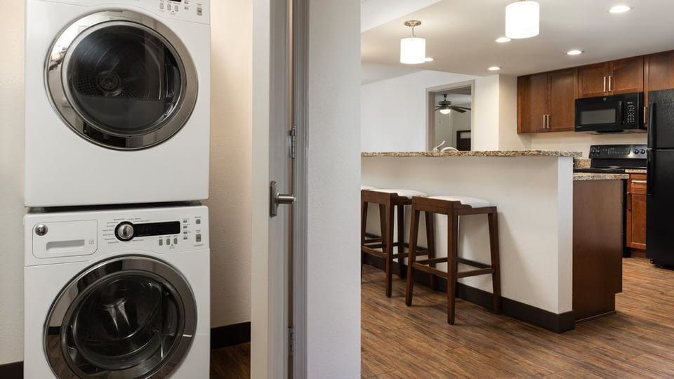 Clean and convenient in-suite laundry makes staying organized a breeze.