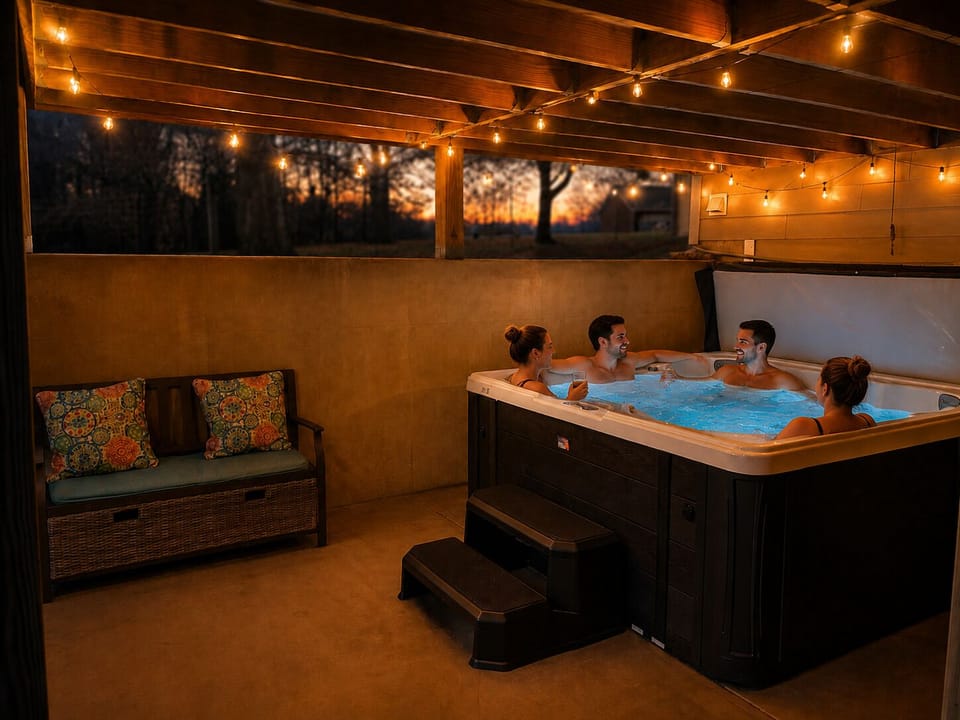 Outdoor spa tub