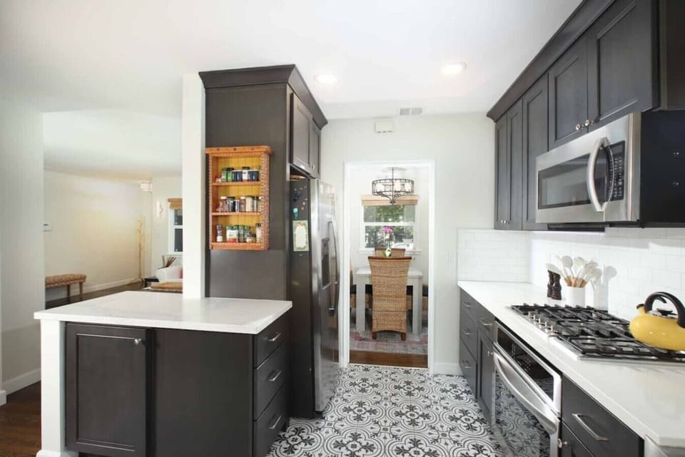 A recently remodeled kitchen with stainless steel appliances and everything you need for longer stays.