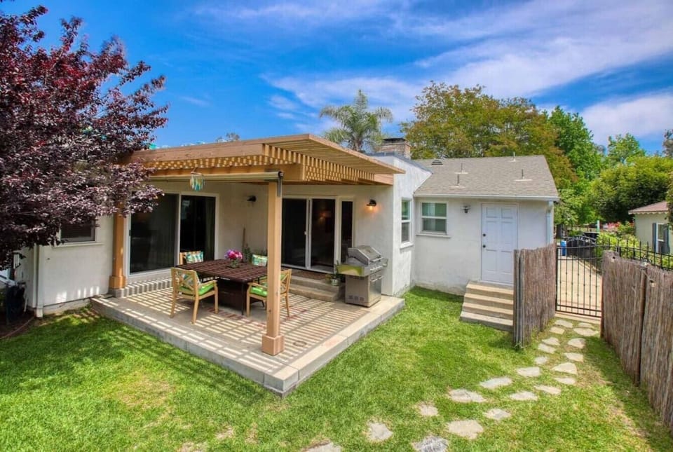 The patio flows right off the main living area, perfect for morning coffee or evening dinners outside.