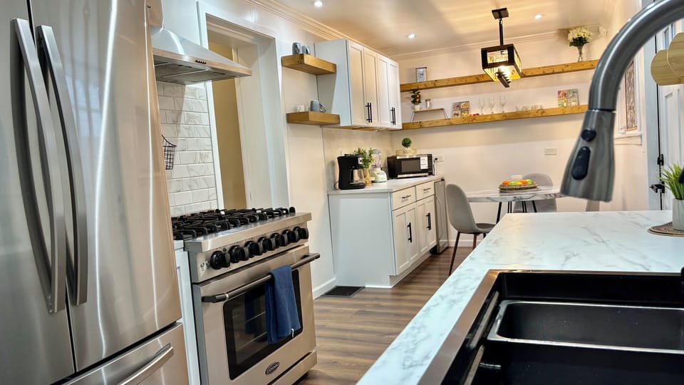 Full kitchen stocked essentials for cooking