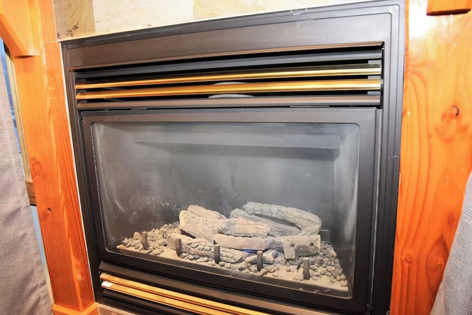 Snuggle up by the fireplace