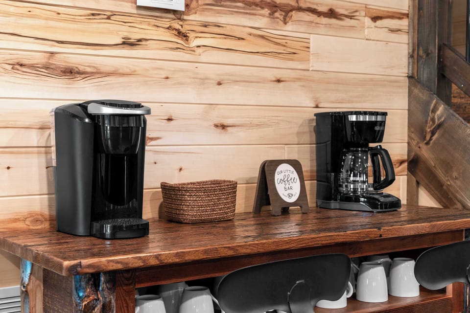 Make sure to bring your favorite coffee! Our coffee bar has a regular coffee pot and a Keurig!