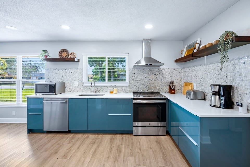 Spacious kitchen with full-size appliances, generous counter space, and everything you need for meals at home.