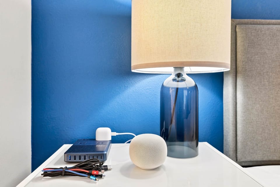 "Okay Google..." Empowered by a Google Home assistant, you can play your tunes on this speaker, ask 