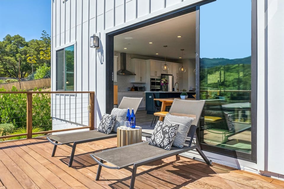 Soak in the beauty of Sonoma Valley from the private deck.