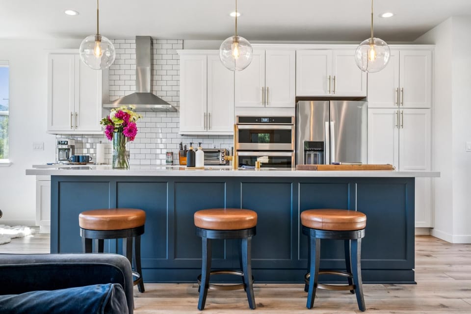 Chef-inspired kitchen with premium appliances and a spacious island.