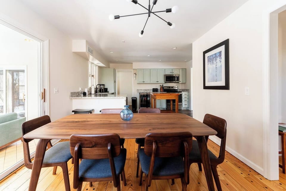 Mid century modern dining table for six. 