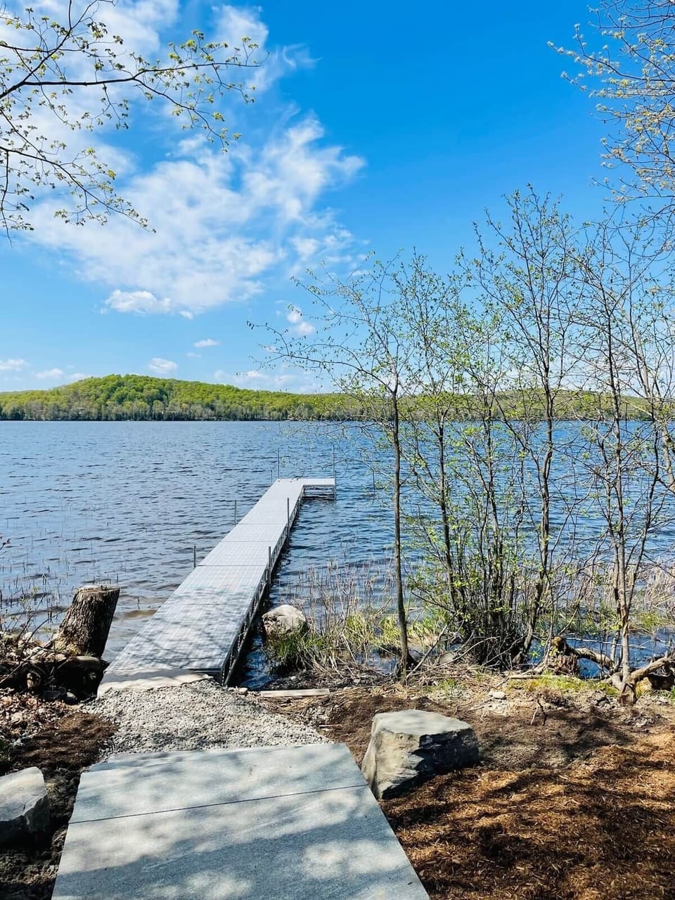 Dock for fishing and swimming (please reference description for dates when removed from lake)