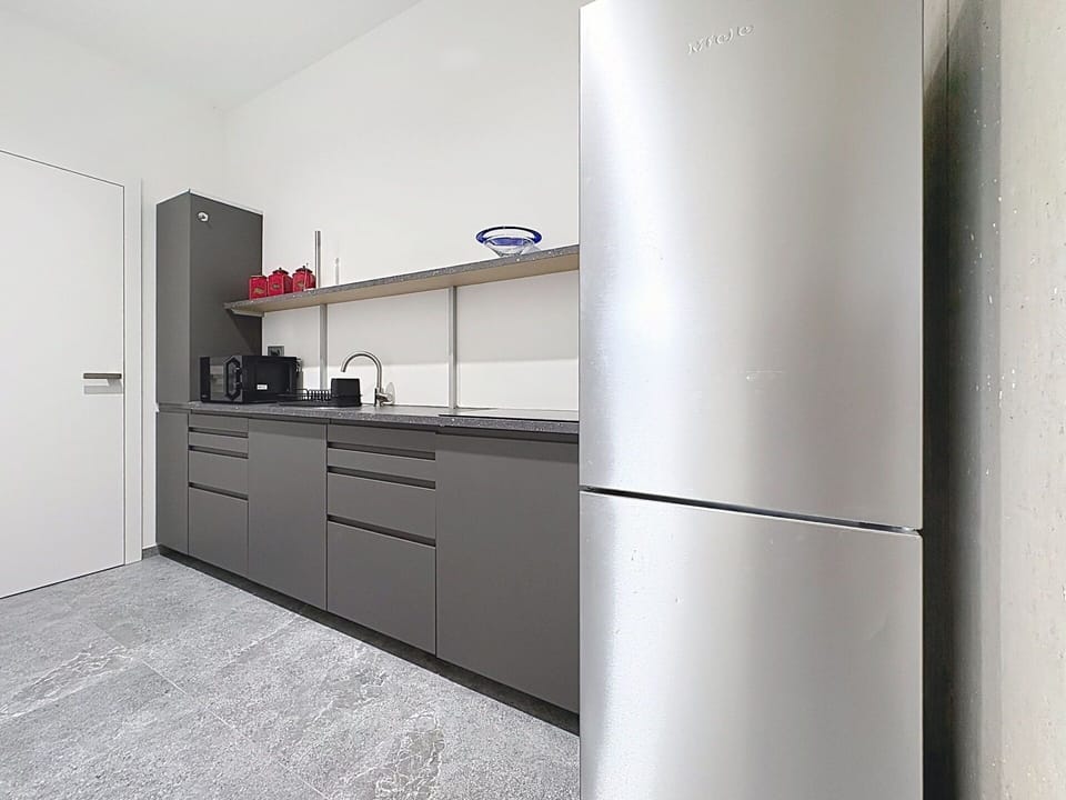 Kitchen, Kitchen Appliance, Major Appliance, Flooring, Interior Design, Countertop, Furniture, Wood, Cabinetry, Floor