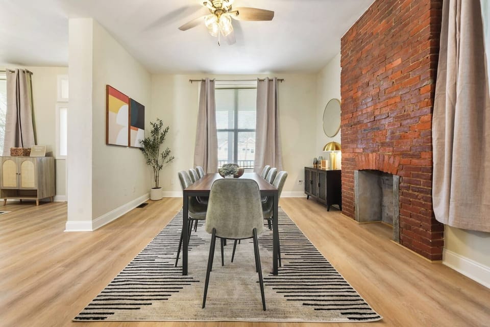Spacious dining area that comfortably seats 8 or more