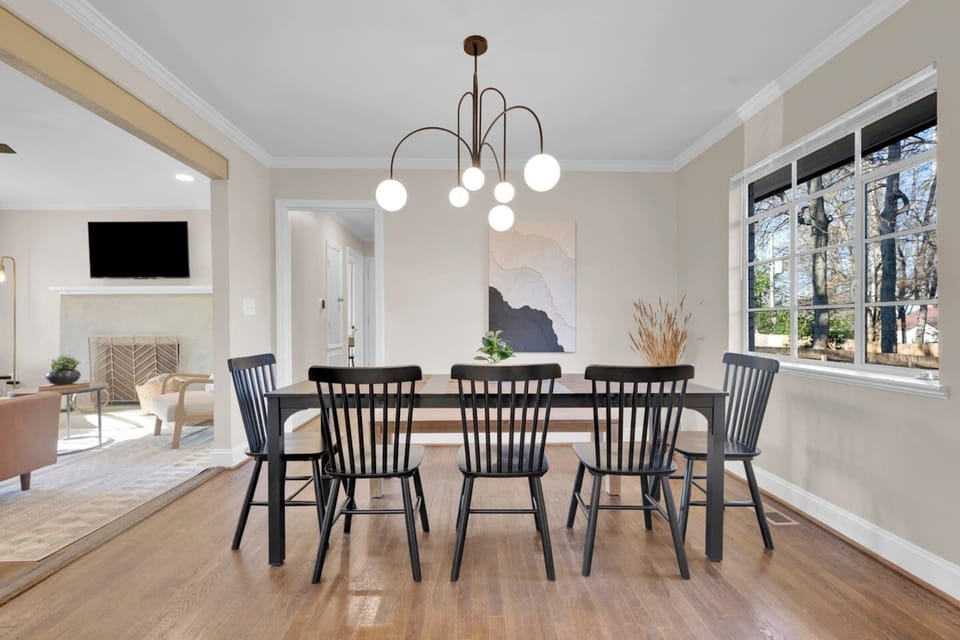 From pancake breakfasts to takeout after a day in Birmingham, this welcoming dining space seats up to eight and was made for gathering over great food and even better conversation.