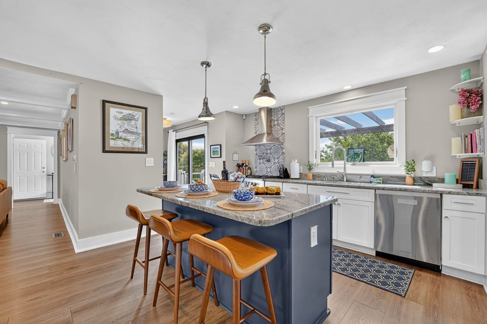 Fully equipped chef's kitchen with ample counter space.
