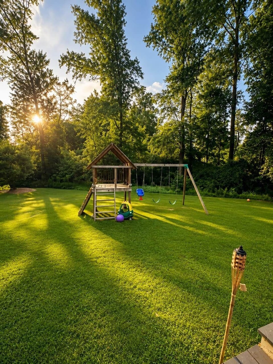 Children’s play area on the grounds at Pine Hill Estate