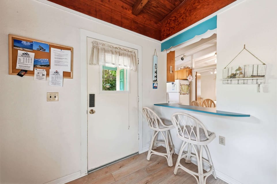 Kitchen counter seating for two.