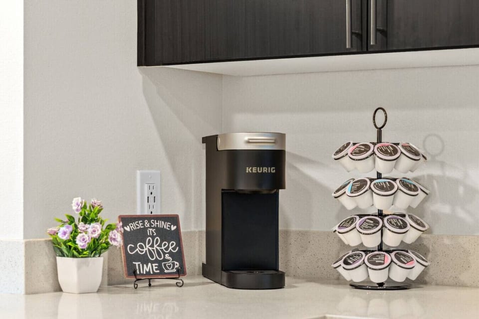 We`ve got your morning caffeine fix covered with a Keurig coffee maker and a variety of K-Cups.
