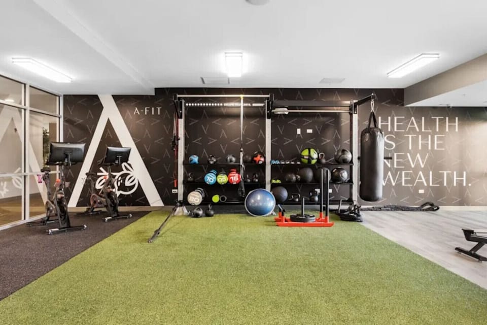 Maintain your fitness routine in our fitness center.