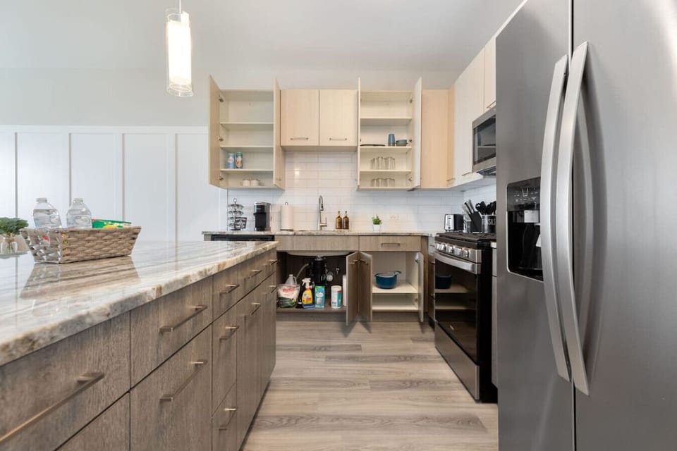 Fully equipped kitchen with all amenities you need for a home-cooked meal.