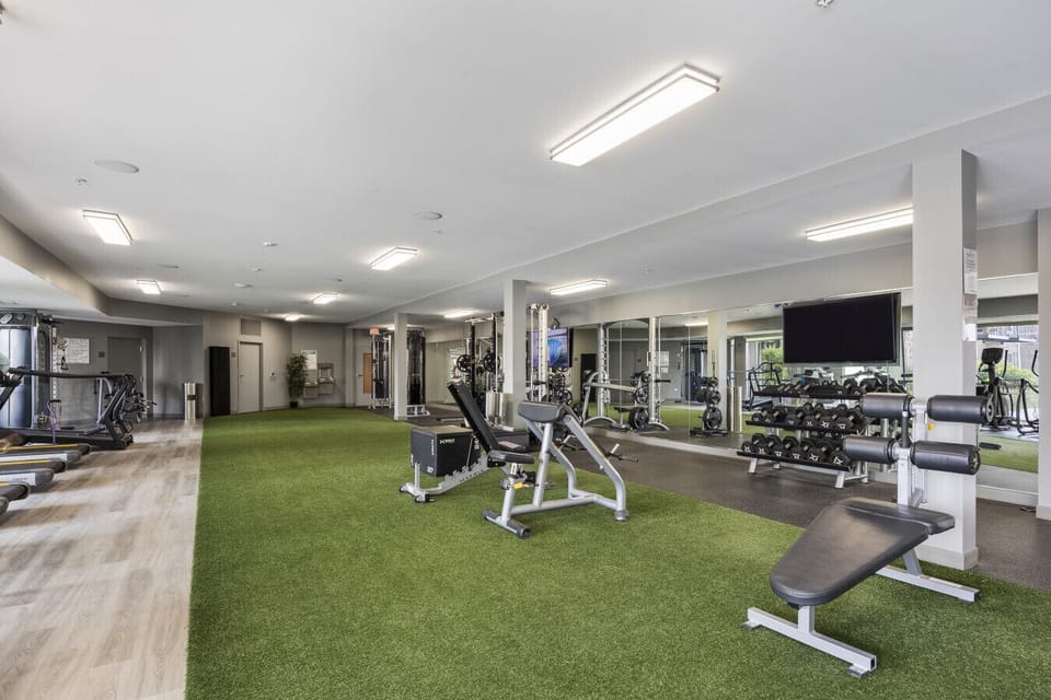 Maintain your fitness routine in our fitness center.