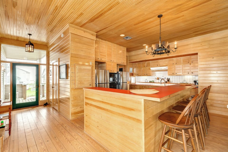 Grab a snack or watch the family cook in action at the counter seating