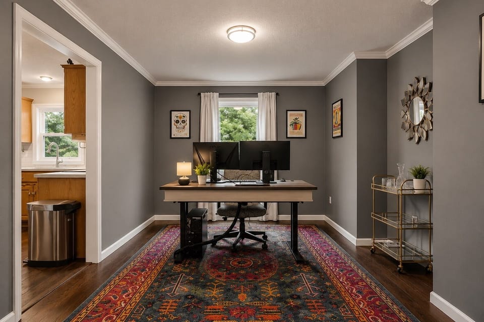 Private home office offering a quiet and productive environment.