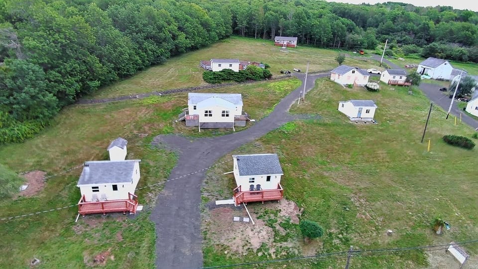 A drone view to Cabin #9 and Cabin #10 (on the top)