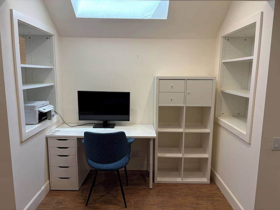 Separate Office with printer, high speed WIFI, and plenty of storage.