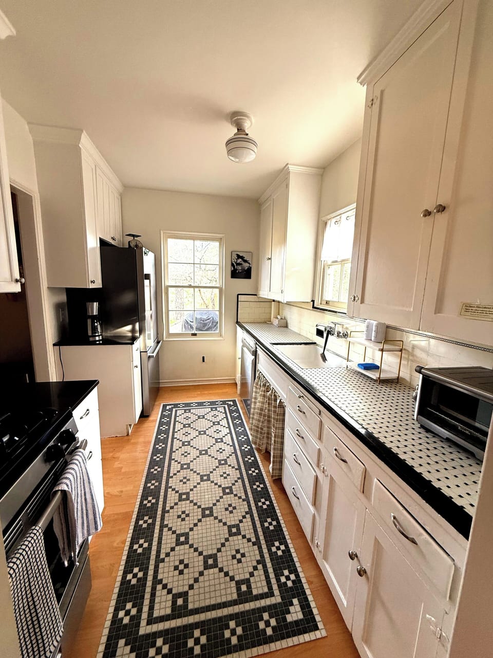 Fully equipped kitchen with ample counter space and all the essentials needed to cook. 