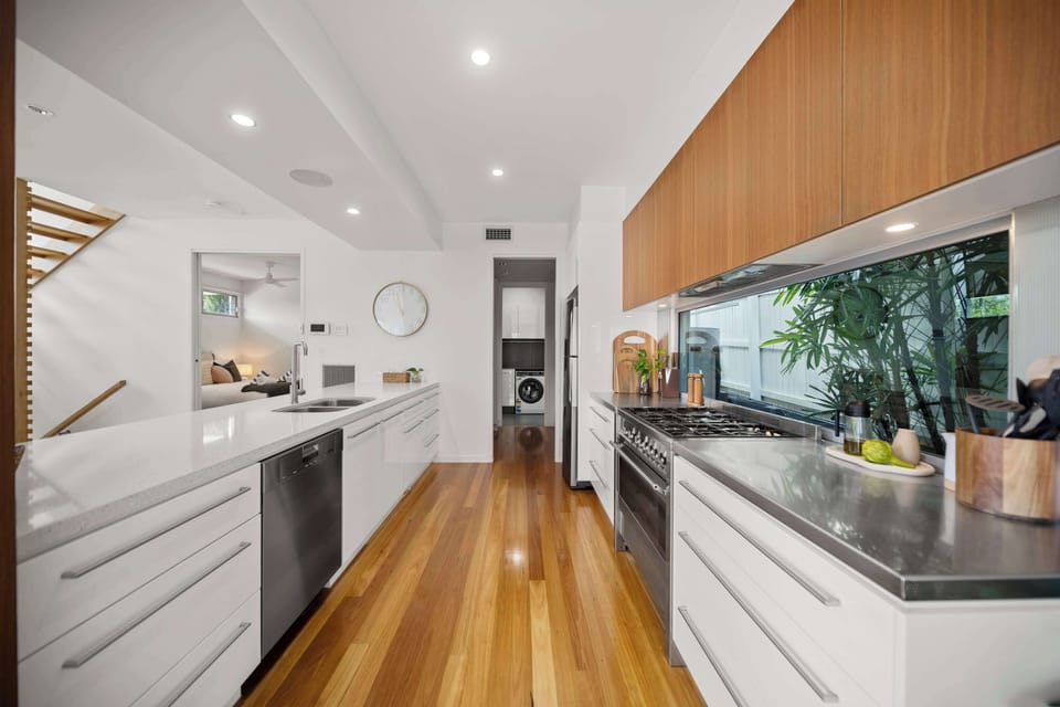Contemporary kitchen fully equipped for everything from quick breakfasts to family dinners