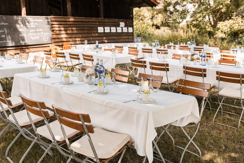 Outdoor banquet area
