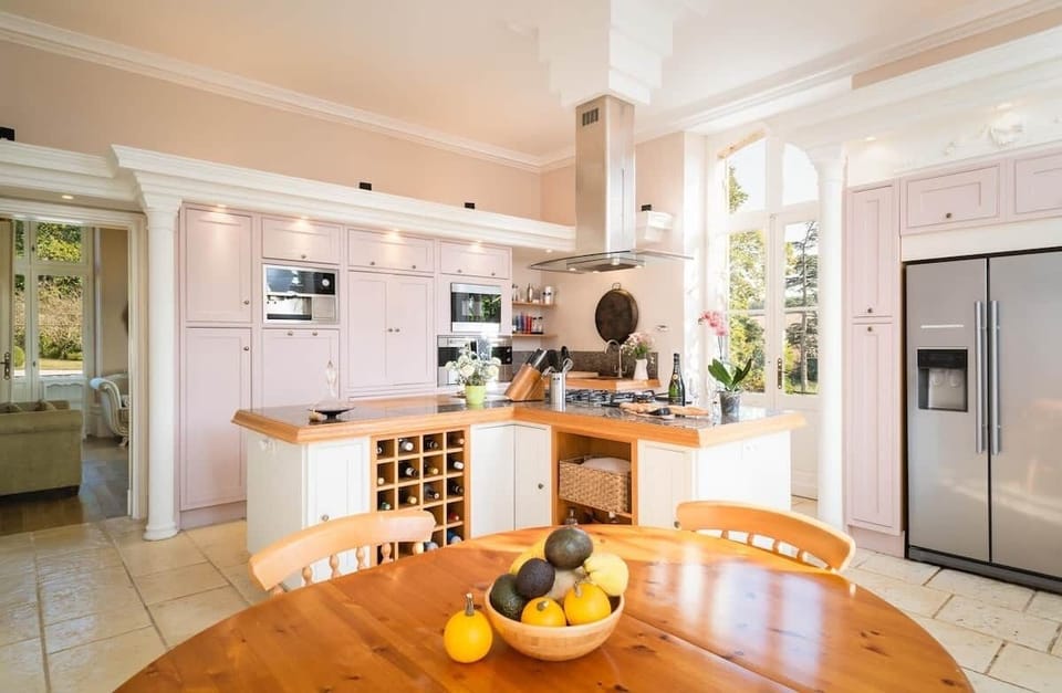 European kitchen with high end appliances. There is even a built in espresso machine! 
We can also help organise private chef services.