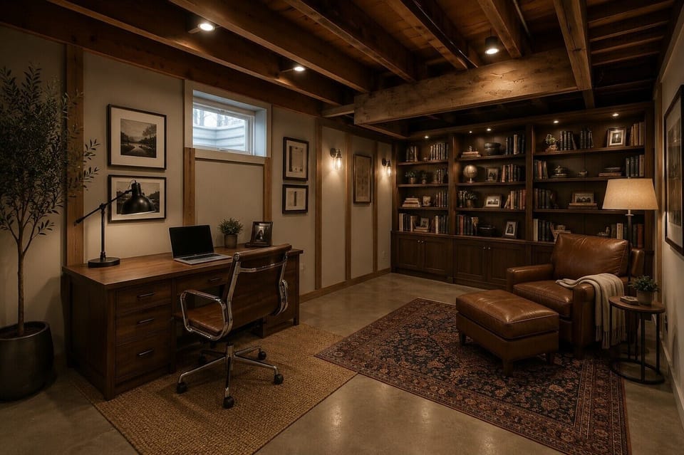 Dedicated workspace and library retreat for focus and productivity.
