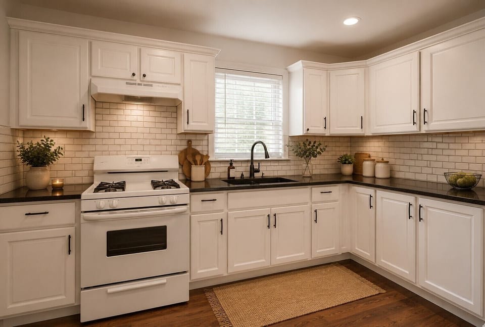 Beautifully updated kitchen with timeless design and charm.