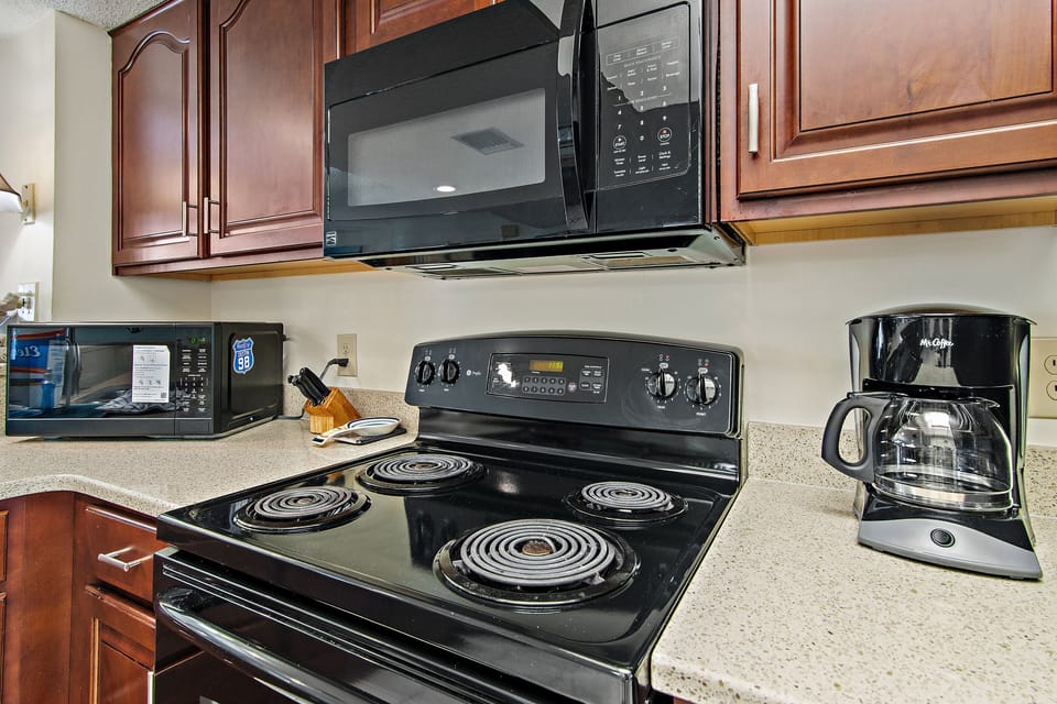 Kitchen includes the everyday appliances and counter space you need for meals at home