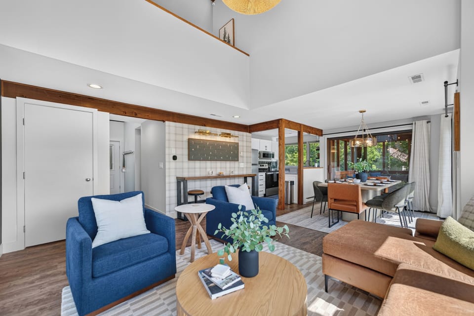 Open-concept living and dining area designed for relaxing and spending time together.