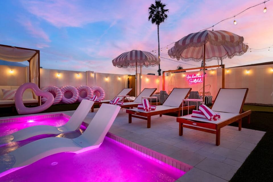 Lounging at Pink Cabana